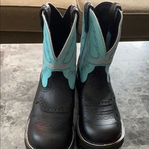 Justin Gypsy boots size 11B black and baby blue